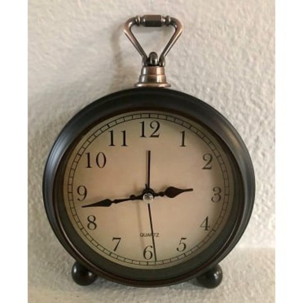 New Vintage Retro Analog Alarm Clock, 4 inch Super Silent Non Ticking Small Cloc